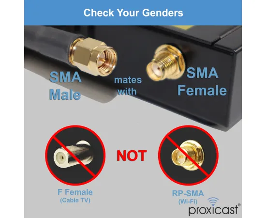 Proxicast Low-Loss Coax Extension Cable (50 Ohm) - SMA Male to SMA Female - Antenna Lead Extender for 5G/4G/LTE/Ham/ADS-B/GPS/RF Radio Use (Not for TV or WiFi), Length: 10 ft (CFD 195), 8 image
