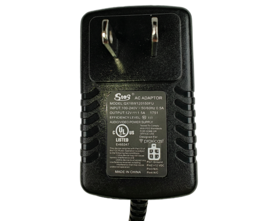 EtherLINQ 12 VDC Power Adapter - 4 Pin Molex Connector with US Plug, 2 image