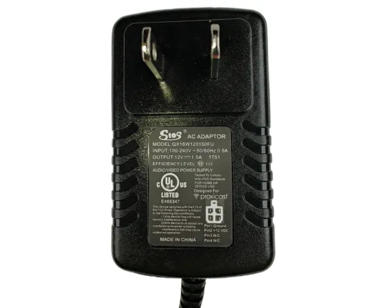 EtherLINQ 12 VDC Power Adapter - 4 Pin Molex Connector with US Plug, 2 image